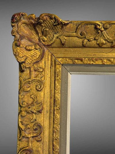 Antique Louis XV style frame in wood and gilded stucco for painting, 74 cm x 51 cm