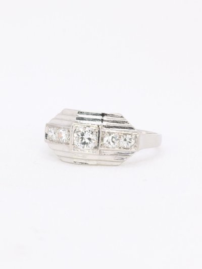 Anello Art Déco in platino con diamanti