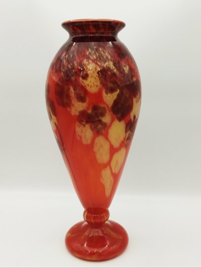 Vaso grande in vetro SCHNEIDER ART DECO con motivo marmorizzato, 45 cm, COLLEZIONE