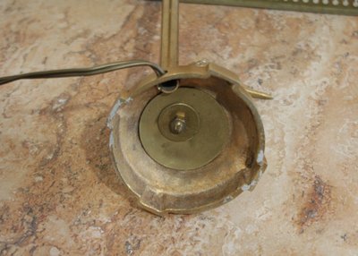 Lampe réglable oiseau en laiton doré et abat-jour 20ème siècle