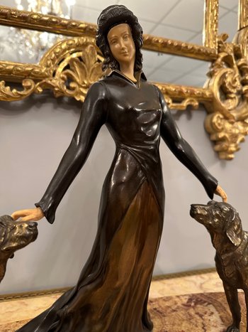 Sculpture Chryselephantine of Art Deco Period About 1930 Limousin