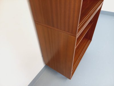 Bibliothèque étagère vintage en bois style teck des années 60