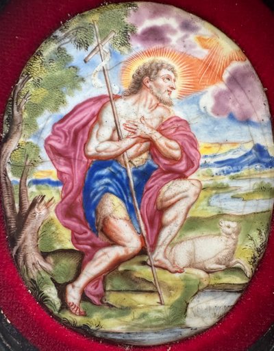 Saint John the Baptist, 18th century, enamel plaque