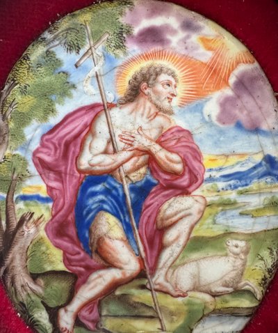 Saint John the Baptist, 18th century, enamel plaque