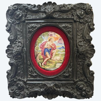 Saint Jean-Baptiste , XVIIIe siècle , plaque en email