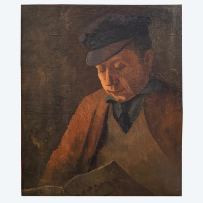 Lippy » (Israel Isaac) Lipshitz (1903-1980) Portrait d’homme au béret, circa 1930