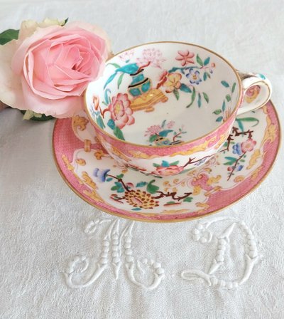 Porcelain teacup and saucer from the Minton factory in England