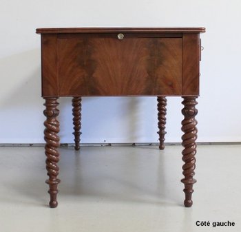 Flacher Mahagoni-Schreibtisch, Restaurationszeit – Anfang des 19. Jahrhunderts