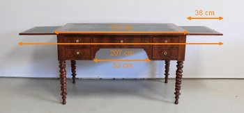 Flacher Mahagoni-Schreibtisch, Restaurationszeit – Anfang des 19. Jahrhunderts