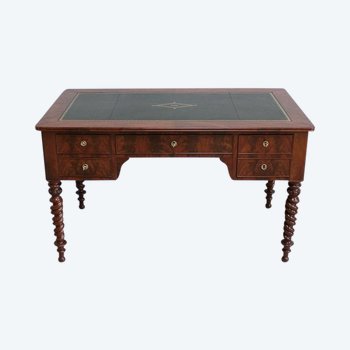 Flacher Mahagoni-Schreibtisch, Restaurationszeit – Anfang des 19. Jahrhunderts