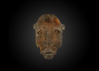 FACE MASK called RELIQUARY SKULL Sawos Culture, Sepik River, Papua New Guinea