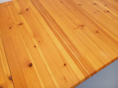 Table à manger ronde scandinave vintage style Rainer Daumiller en pin des années 60 70 avec rallonge