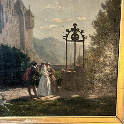 Troubadour scene, mid-19th century