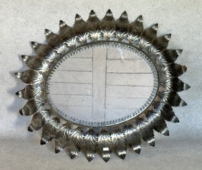 Oval iron mirror