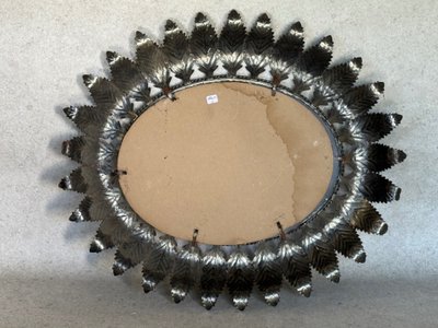 Oval iron mirror