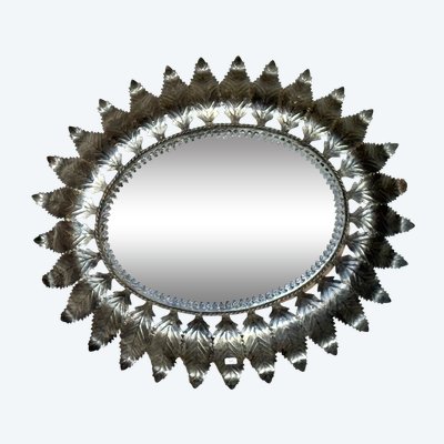 Oval iron mirror