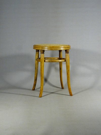 Fischel Art Nouveau bistro caned stool circa 1900, no Thonet