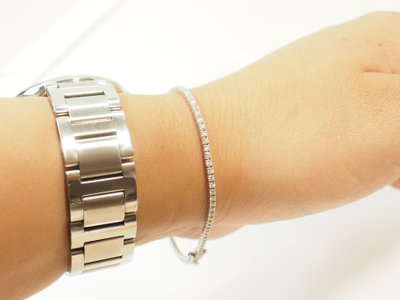 River bracelet in white gold and diamonds 1.84ct
