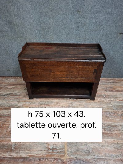 Antico blocco da macellaio in rovere massiccio, artigianato francese del XIX secoloᵉ