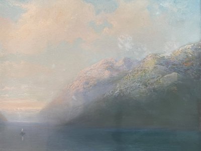 Paysage animé  de montagne et rivière 