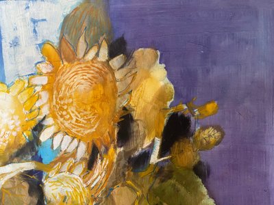 ALBERT DEMAN  (1927-1996) Bouquet de tournesols