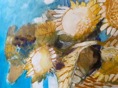 ALBERT DEMAN  (1927-1996) Bouquet de tournesols
