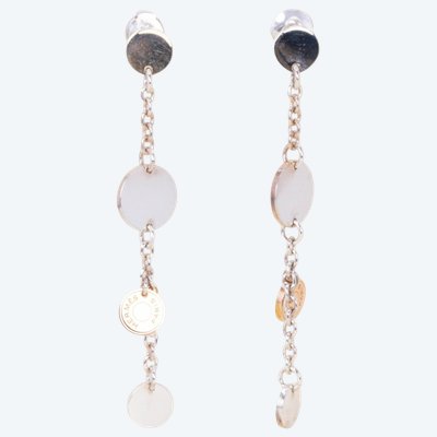HERMES Boucles d'oreilles Confettis argent or rose