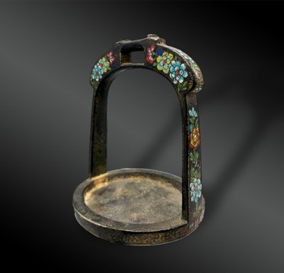 Bronze stirrup with cloisonné enamel - China - Early 19th century
