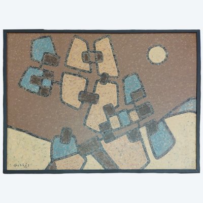 GERLES - (1919 - 2021) - L'Antenne -  huile sur panneau - 2006