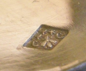 Magnificent salad plate in silver and vermeil model Rubans silversmith Christofle