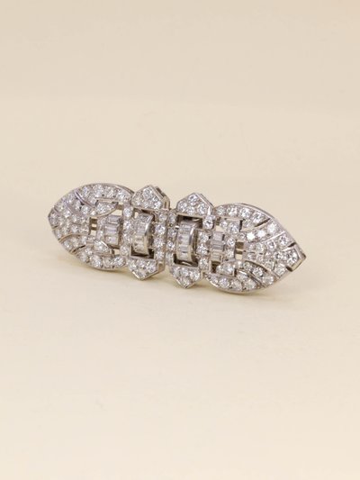 Double clip or blanc diamants - Années 1940