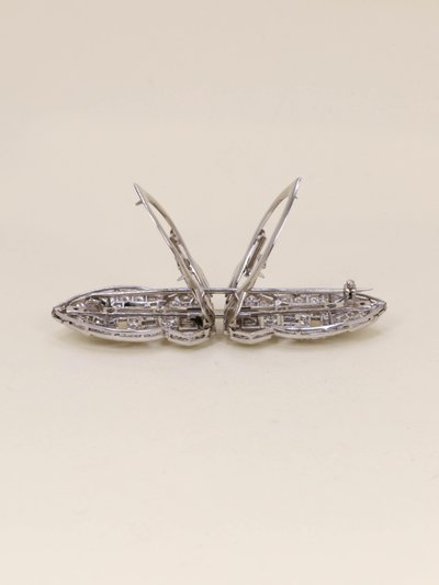 Double clip or blanc diamants - Années 1940