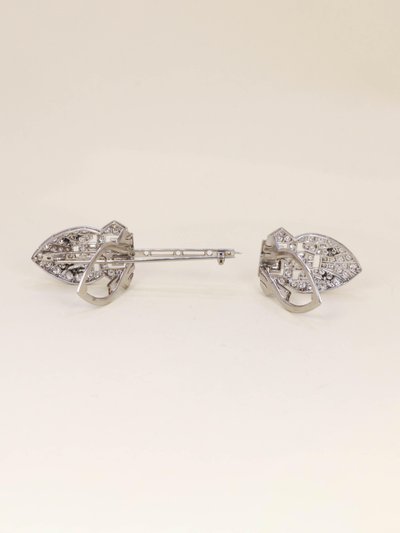 Double clip or blanc diamants - Années 1940