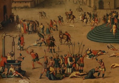 Massacro ordinato dai Triumviri, Antoine Caron (Beauvais, 1521 - Parigi, 1599) bottega