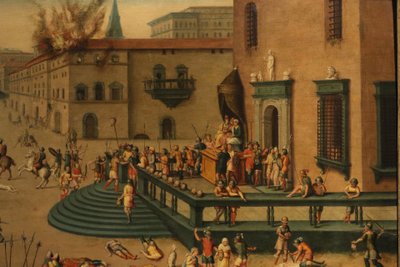 Massacro ordinato dai Triumviri, Antoine Caron (Beauvais, 1521 - Parigi, 1599) bottega