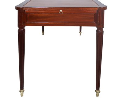  Bureau plat double face en acajou Époque Louis XVI