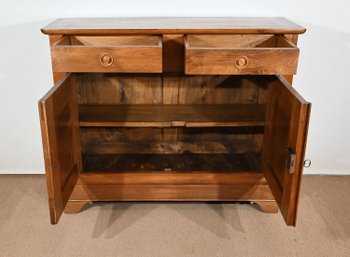 Credenza stretta in castagno biondo - Fine Ottocento