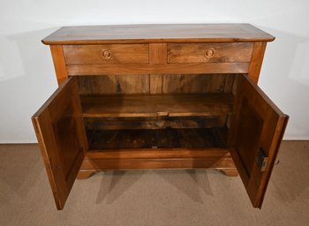 Credenza stretta in castagno biondo - Fine Ottocento