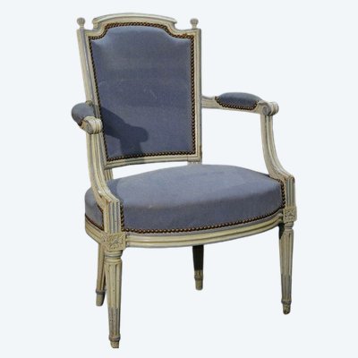 Poltrona Directoire, patina bianca XVIIIᵉ secolo