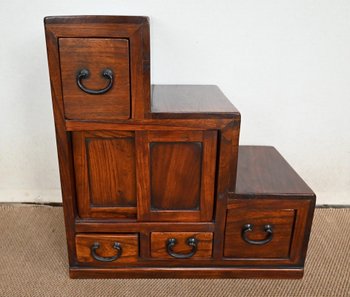 Sofa end, step stool structure, in Teak - 1960