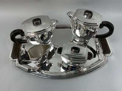 Ravinet D’Enfert 5-Piece Art Deco Silver-Plated Coffee Set 