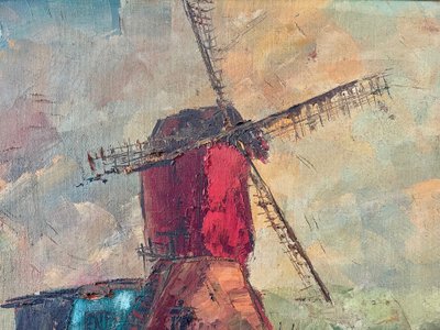 Roger Vandenbulcke (1921-) – Il Moulin Rouge – Olio su tela, 1972 circa