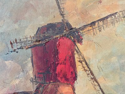 Roger Vandenbulcke (1921-) – Il Moulin Rouge – Olio su tela, 1972 circa