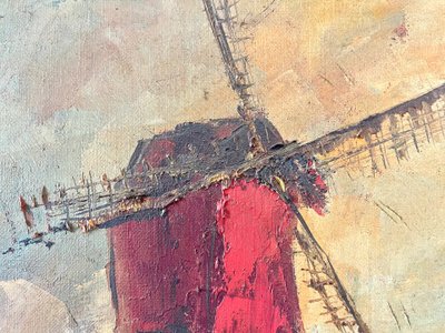 Roger Vandenbulcke (1921-) – Il Moulin Rouge – Olio su tela, 1972 circa