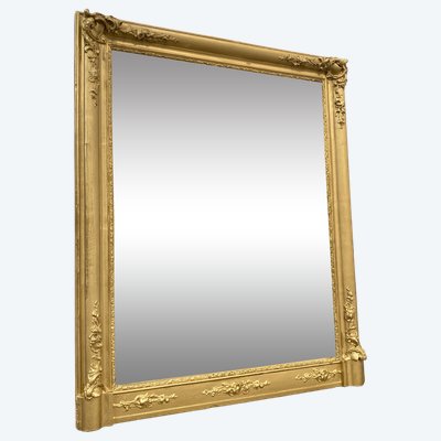Miroir en Bois Stuqué et Doré, Hauteur 110cm, XIXème Siècle, France