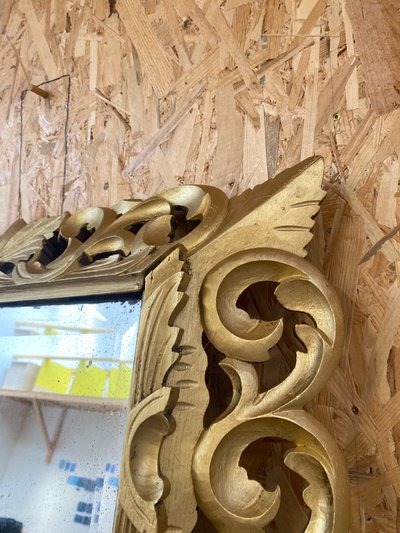 Miroir En Bois Doré, XIXème Siècle, 80cm x 100cm