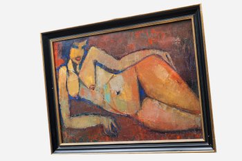 Pierre SUDRÉ, Donna nuda, olio su tela