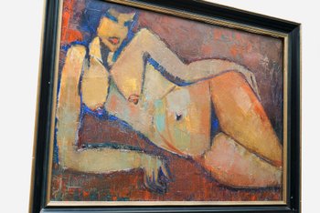Pierre SUDRÉ, Donna nuda, olio su tela