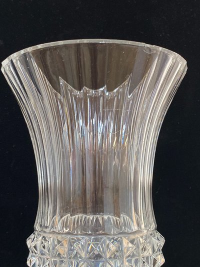 Vase en Cristal Val Saint Lambert, 26cm de Hauteur