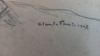  Three young children /drawing by Claude Firmin